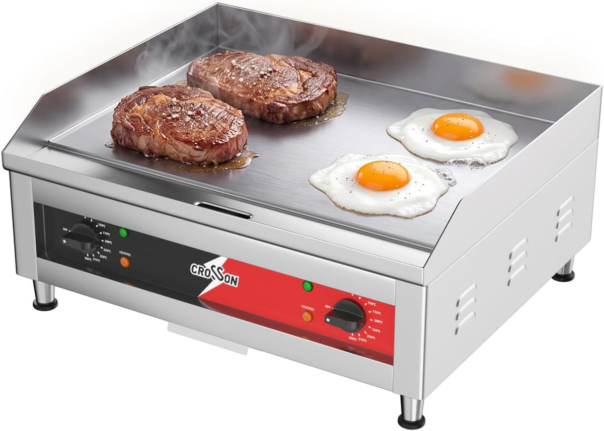 crosson, Piastre, 60 x 40 cm, 3500 W, Argento, acciaio inox
