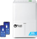 VonHaus, Deumidificatore, 30 L, 30 m, 40 m², Bianco, illuminazione LED, Wi-Fi, timer, spegnimento automatico