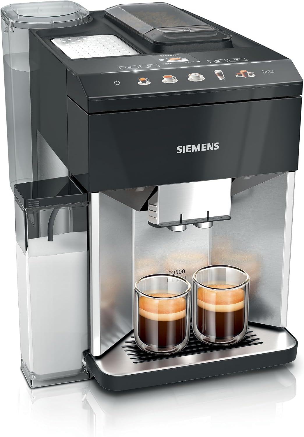 SIEMENS, Macchina da caffè, EQ500, 1,9 l, Argento/Nero, acciaio inox, vano contenitore